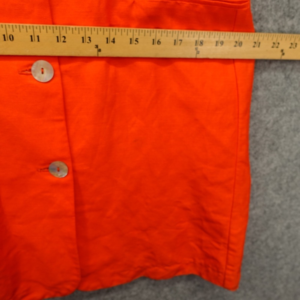 Vintage European Linen Shift Dress Womens XL 18 Burnt Orange Button Front LINANE - Picture 6 of 15
